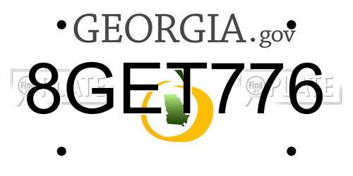 8GET776 Georgia License Plate