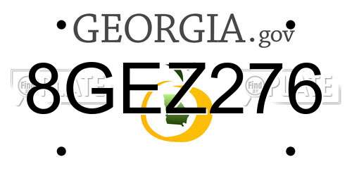 8GEZ276 Georgia License Plate