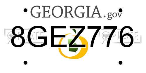 8GEZ776 Georgia License Plate