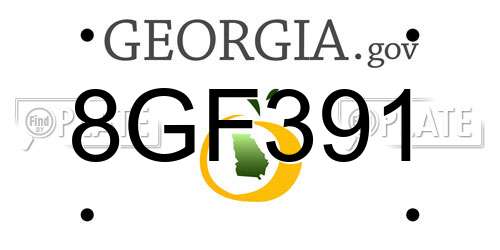 8GF391 Georgia License Plate