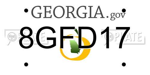 8GFD17 Georgia License Plate