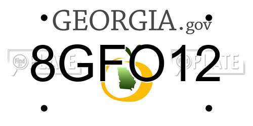 8GFO12 Georgia License Plate