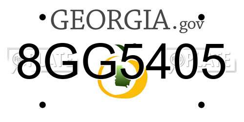 8GG5405 Georgia License Plate