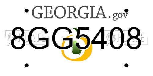 8GG5408 Georgia License Plate