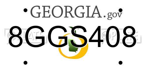 8GGS408 Georgia License Plate