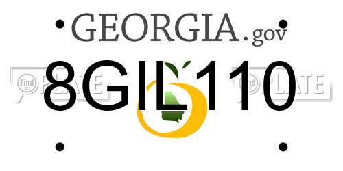 8GIL110 Georgia License Plate