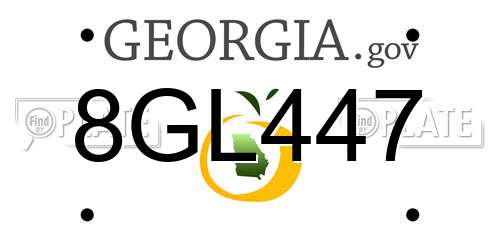 8GL447 Georgia License Plate