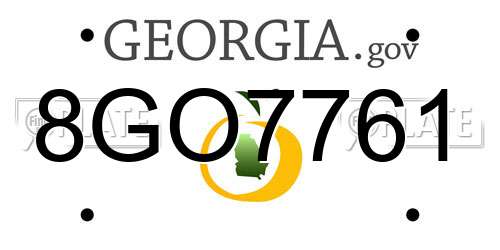 8GO7761 Georgia License Plate