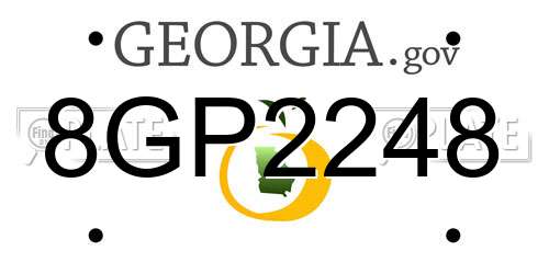 8GP2248 Georgia License Plate