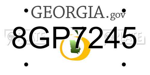8GP7245 Georgia License Plate