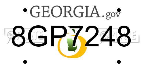 8GP7248 Georgia License Plate
