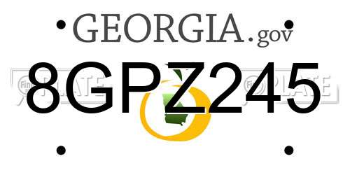 8GPZ245 Georgia License Plate