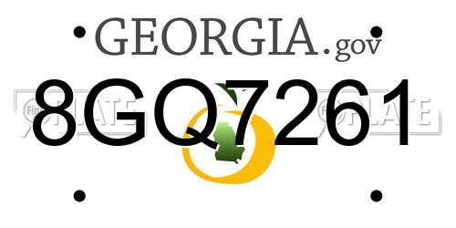 8GQ7261 Georgia License Plate