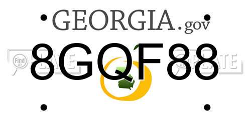 8GQF88 Georgia License Plate