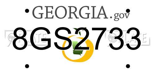 8GS2733 Georgia License Plate