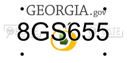 8GS655 Georgia License Plate