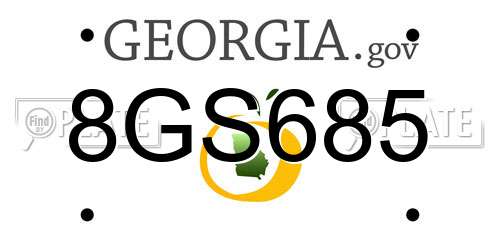 8GS685 Georgia License Plate