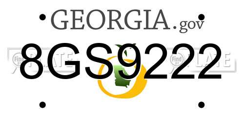 8GS9222 Georgia License Plate