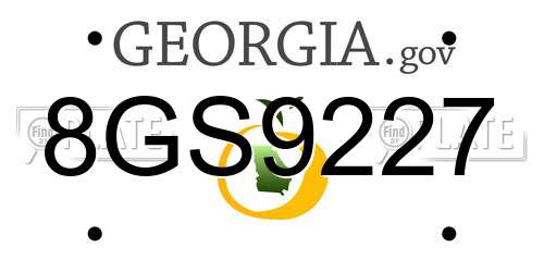 8GS9227 Georgia License Plate
