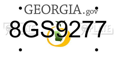 8GS9277 Georgia License Plate
