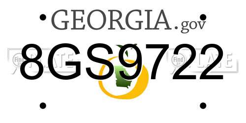 8GS9722 Georgia License Plate