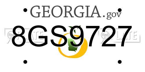 8GS9727 Georgia License Plate
