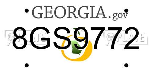 8GS9772 Georgia License Plate