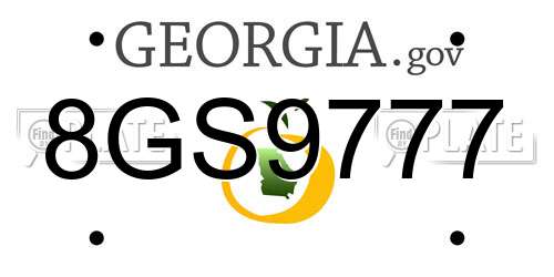 8GS9777 Georgia License Plate