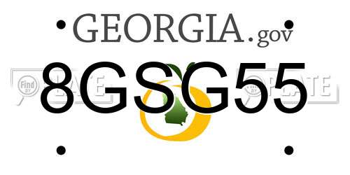 8GSG55 Georgia License Plate