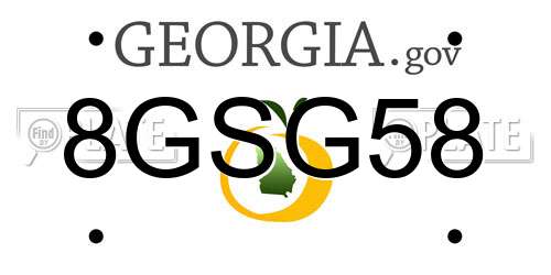 8GSG58 Georgia License Plate