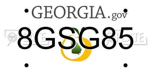 8GSG85 Georgia License Plate