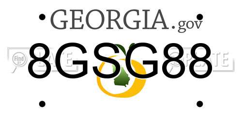 8GSG88 Georgia License Plate