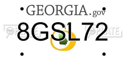 8GSL72 Georgia License Plate