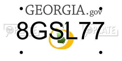 8GSL77 Georgia License Plate