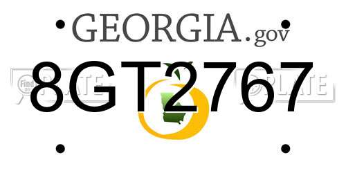 8GT2767 Georgia License Plate