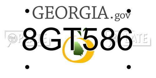8GT586 Georgia License Plate