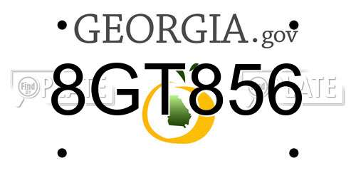 8GT856 Georgia License Plate