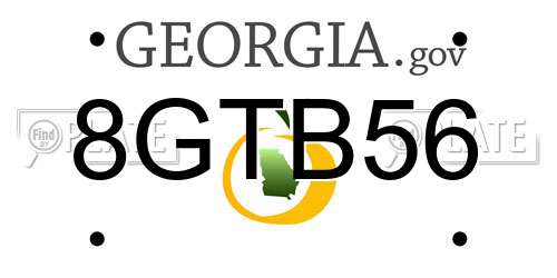 8GTB56 Georgia License Plate