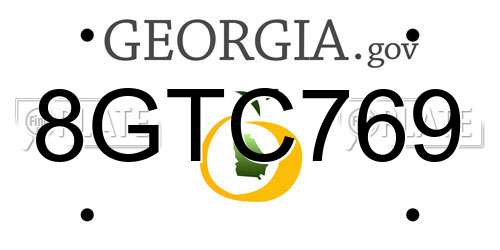 8GTC769 Georgia License Plate