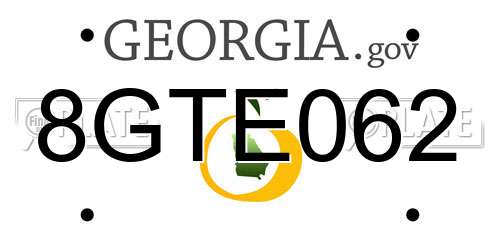 8GTE062 Georgia License Plate