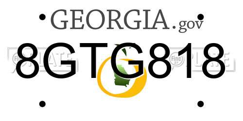 8GTG818 Georgia License Plate