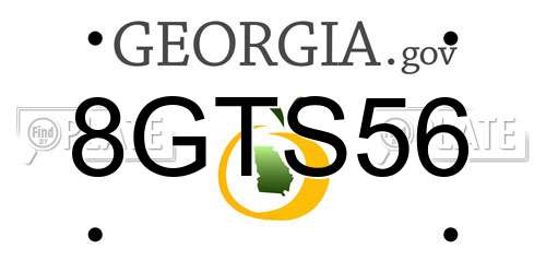 8GTS56 Georgia License Plate
