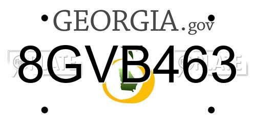 8GVB463 Georgia License Plate