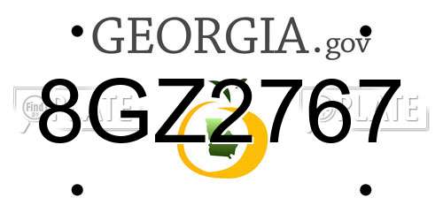8GZ2767 Georgia License Plate