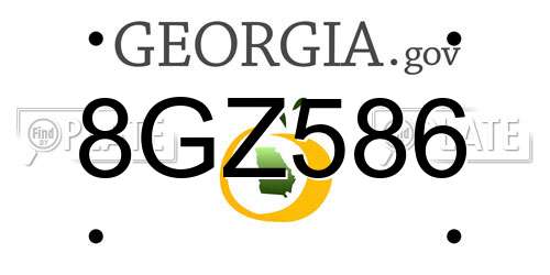 8GZ586 Georgia License Plate