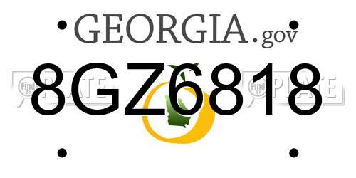 8GZ6818 Georgia License Plate