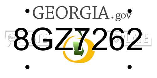 8GZ7262 Georgia License Plate