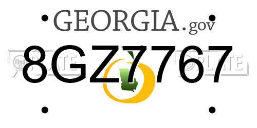 8GZ7767 Georgia License Plate