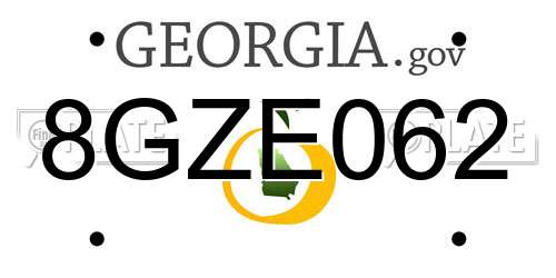 8GZE062 Georgia License Plate