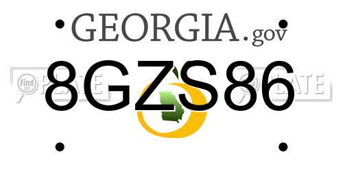 8GZS86 Georgia License Plate